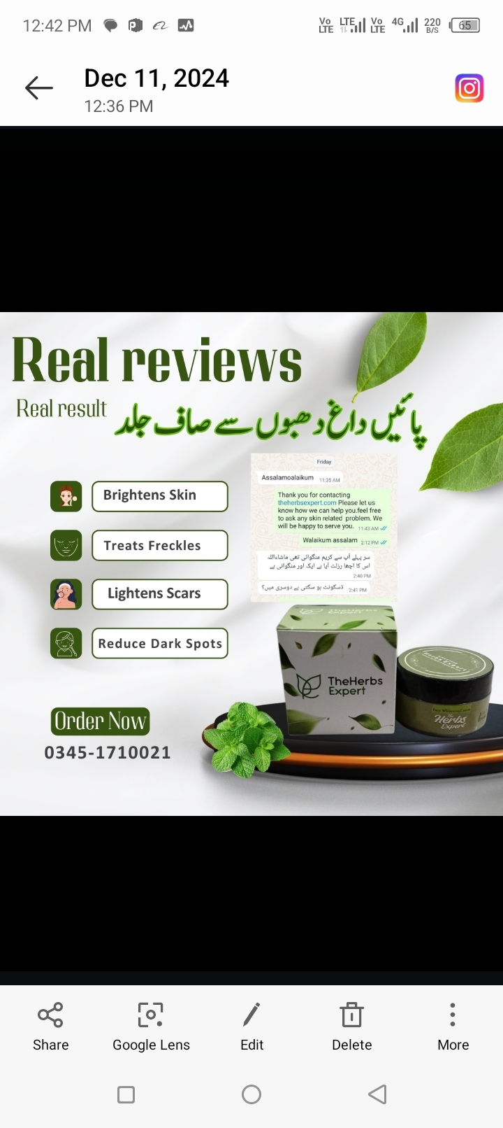 Pigmentation cream