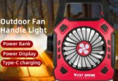 Multipurpose Rechargeable Desk & Camping Fan with LED Light, Flashlight & Power Bank
