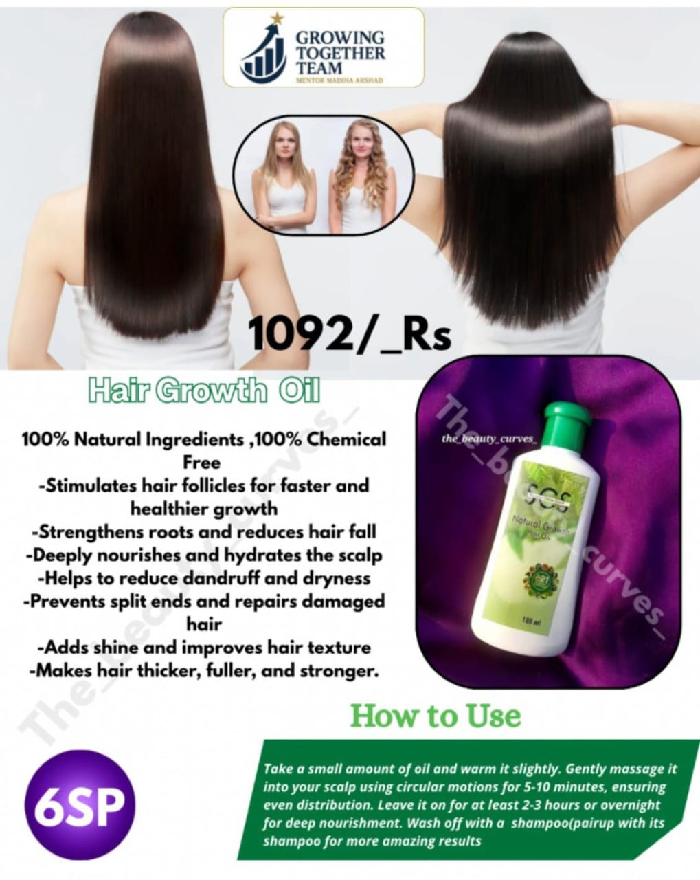 Natural hair growth oil