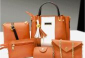 Stylish women leather hand bag 5pcs