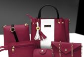 Stylish women leather hand bag 5pcs