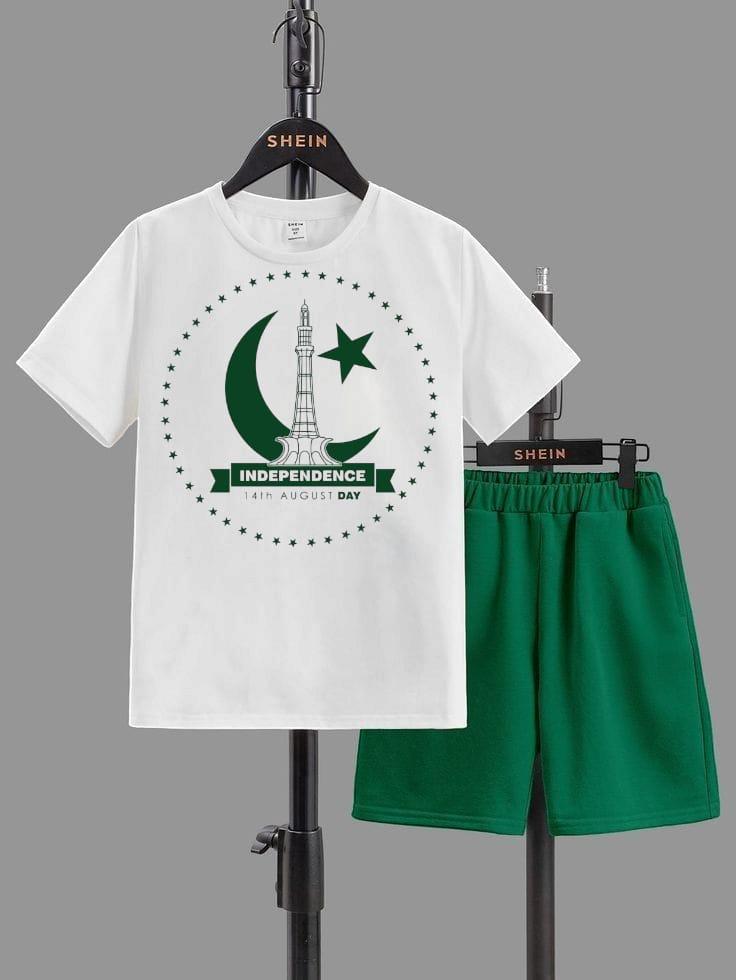 2 Pcs Boy’s Blended printed knicker and Shirt set