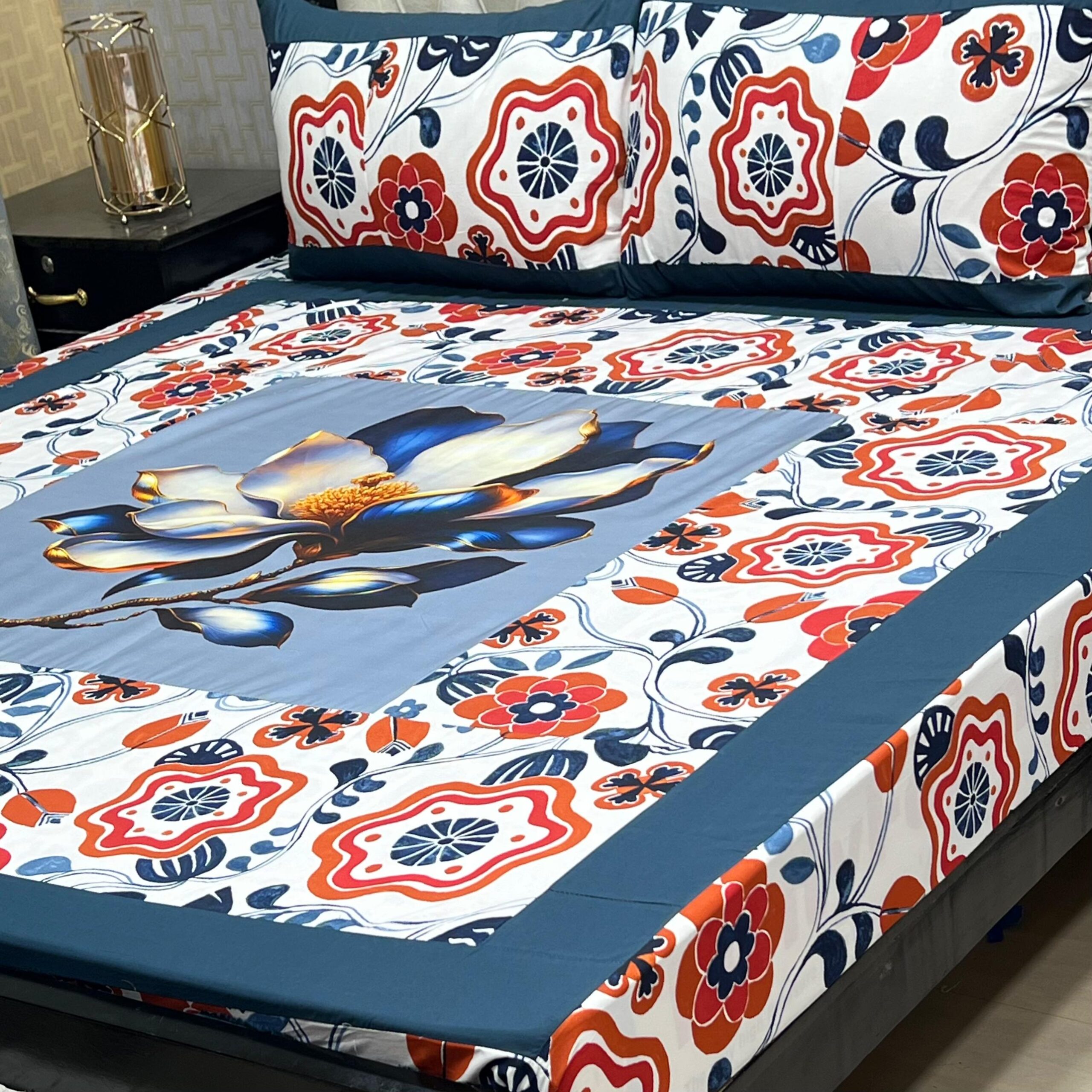 Digital gold panel bedsheet*🛌🛌🛌 *3pc Bedsheets*