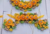 Artificial floral bridal jewellery set