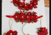 Artificial floral bridal jewellery set