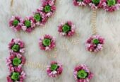 Artificial floral bridal jewellery set