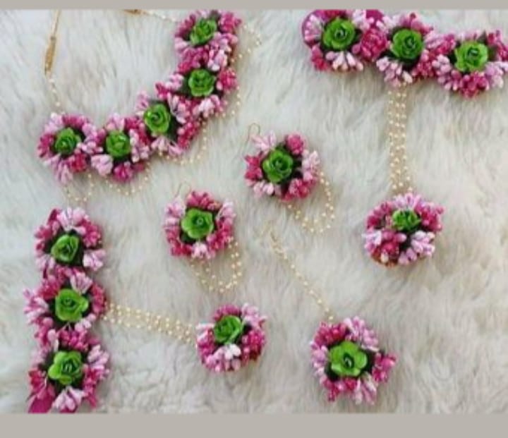 Artificial floral bridal jewellery set