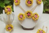 Artificial floral bridal jewellery set