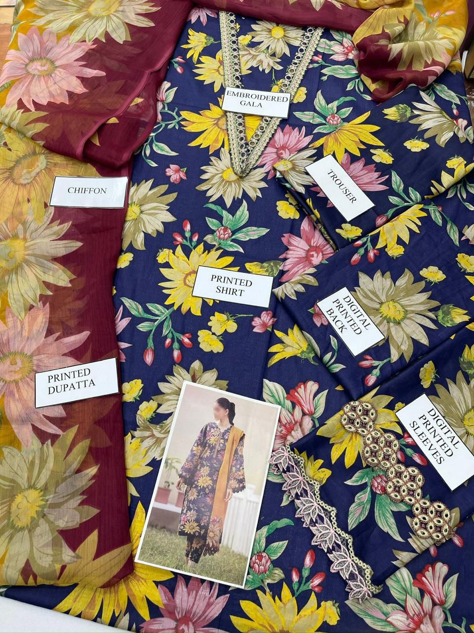 Lawn Pure Printed Shirt with Neck Patch
