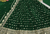 Angrakha Style Heavy Border,Neck Embroidered Maxi With Emb Dupatta 3Pcs