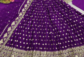 Angrakha Style Heavy Border,Neck Embroidered Maxi With Emb Dupatta 3Pcs