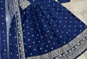 Angrakha Style Heavy Border,Neck Embroidered Maxi With Emb Dupatta 3Pcs
