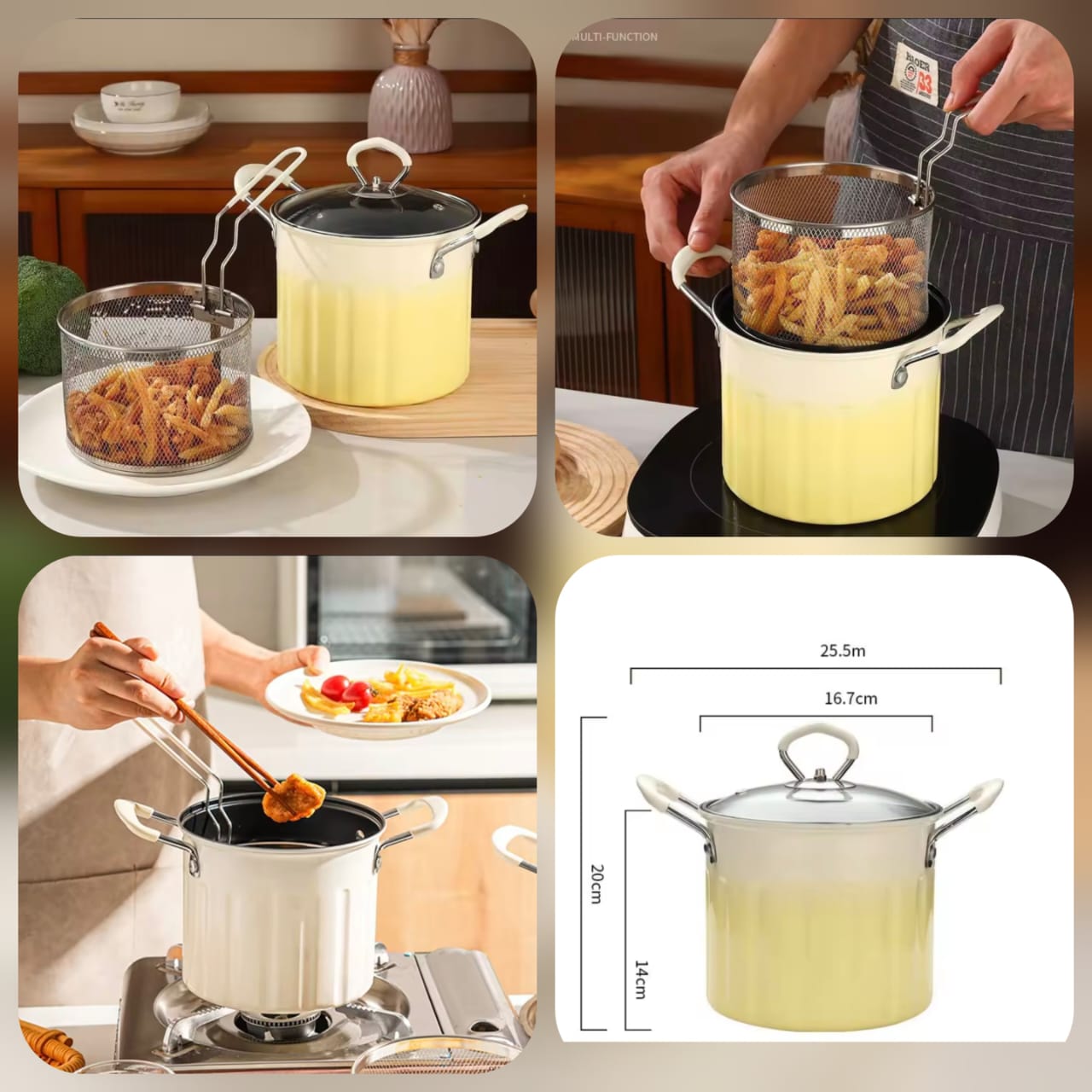 3L Deep Frying Pot(Box Packing) Premium Quality