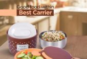 Double Layer Tiffon Lunch Box/Food Carrier (Mix/Random color)