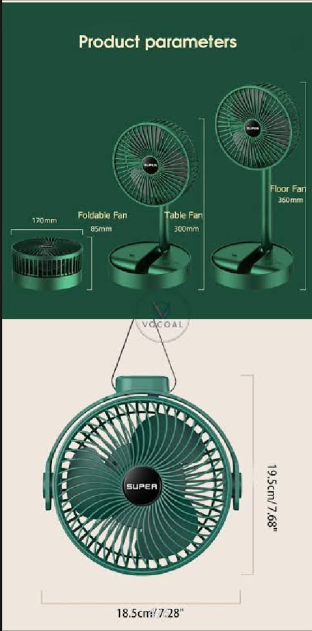Folding Telescopic Stand Fan Rechargeable