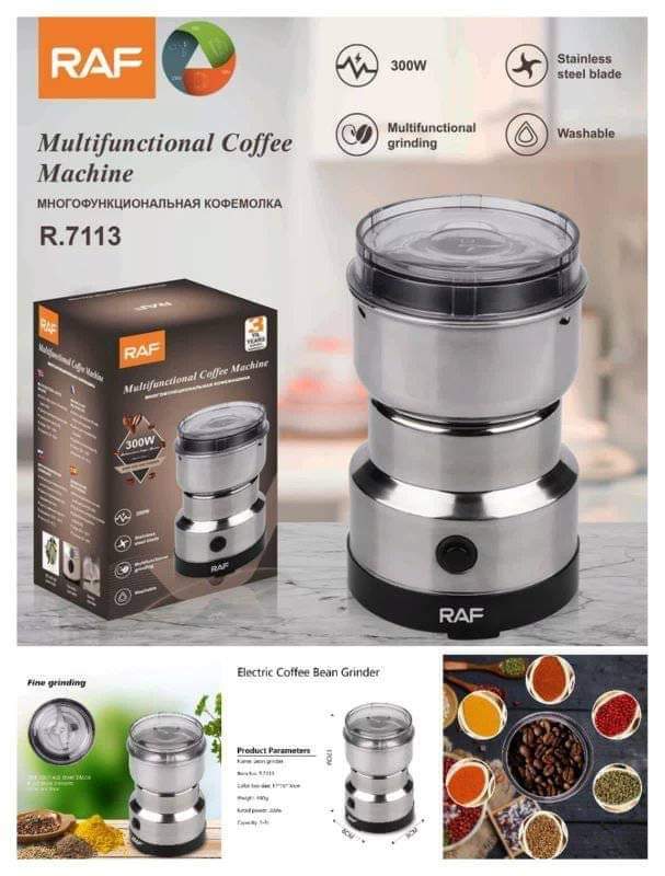 RAF R-7113 SILVERCLASS 4 blades 300 watts Electric Coffee and Spices / Masala Grinder