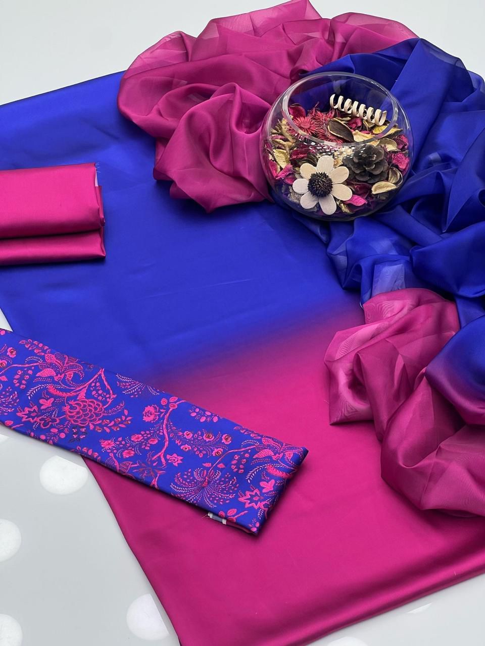 Shamoze Silk Digital Print Shirt, Shamoze Silk Digital Print Trouser Along With Silk Digital Print Dupatta 3 Pcs Dress