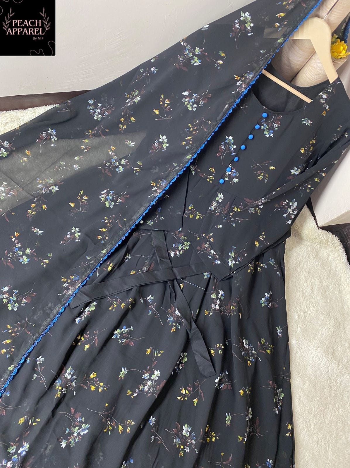 Chiffon Maxi With same duppata lace work