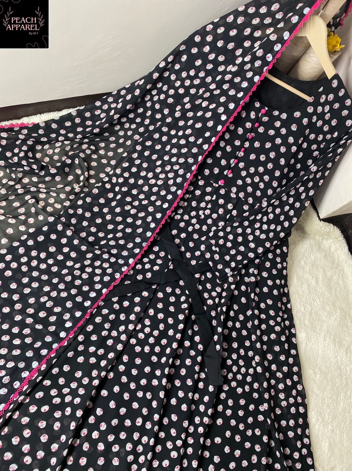 Chiffon Maxi With same duppata lace work