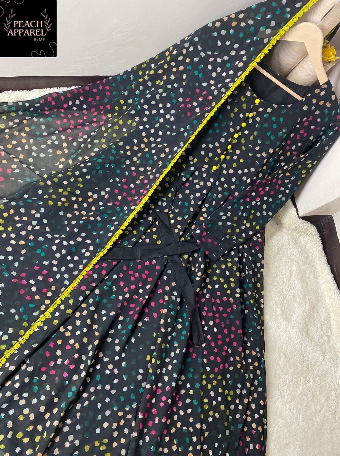 Chiffon Maxi With same duppata lace work