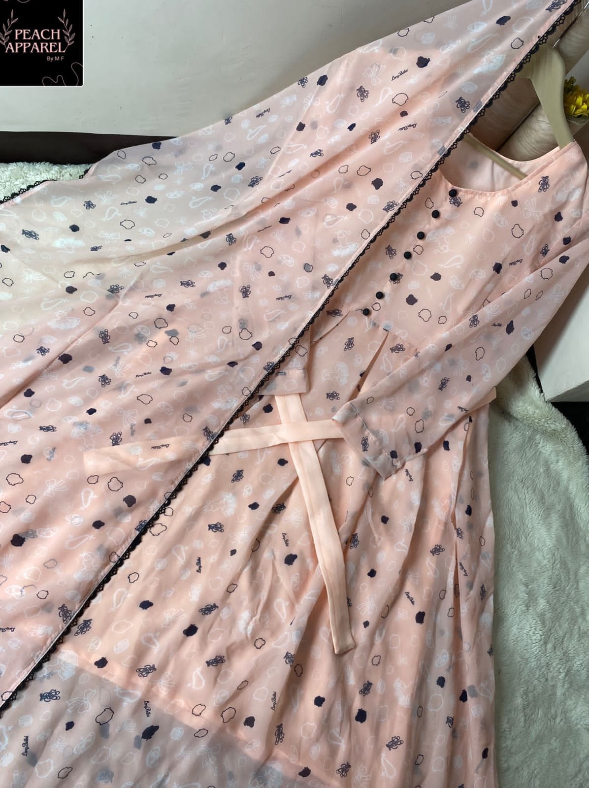 Chiffon Maxi With same duppata lace work