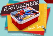 Cartoon Printed Kids School Lunch Box with Spoon & Fork Random Colours