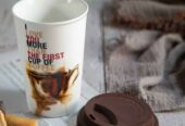 1pc Ceramic Beautiful Printed Coffee Mug with Silicone Lid 500ml Approx Random Prints