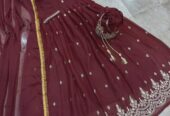 4Pcs, Maxi,Dupatta,Trouser,Potli Bag