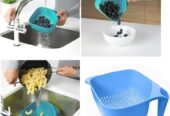 Plastic Vegetable Fruit Strainer Draining Colander Washing Basket
