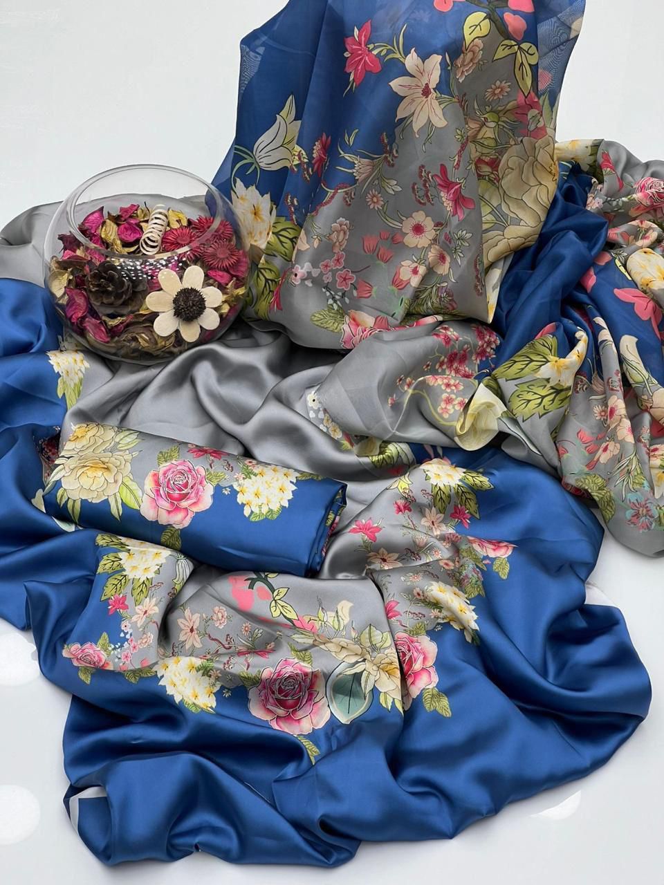 Shamoze Silk Digital Print Shirt, 3 Pcs Dress