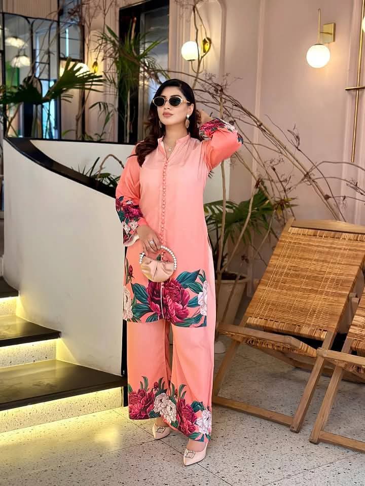 Shamoze Silk Digital Print Shirt, 3 Pcs Dress