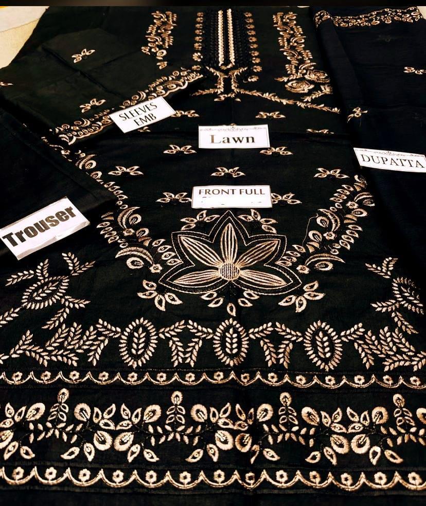 3pcs women’s unstitched Embroidered suit free home delivery 🚚🚚