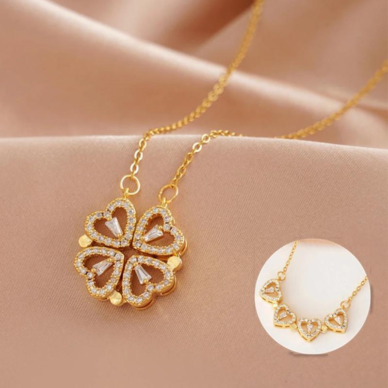 Magnetic four-leaf clover heart necklace free home delivery 🚚🚚