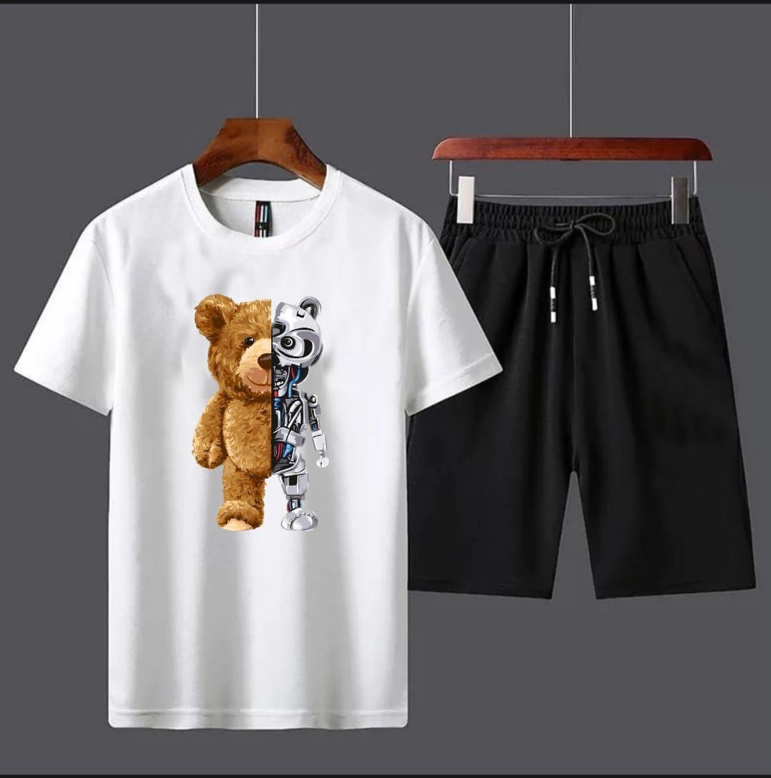 Men’s Cotton Printed T-Shirt & Shorts Tracksuit
