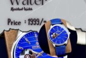 Quartz, Water Resistant Watch Material: Leather