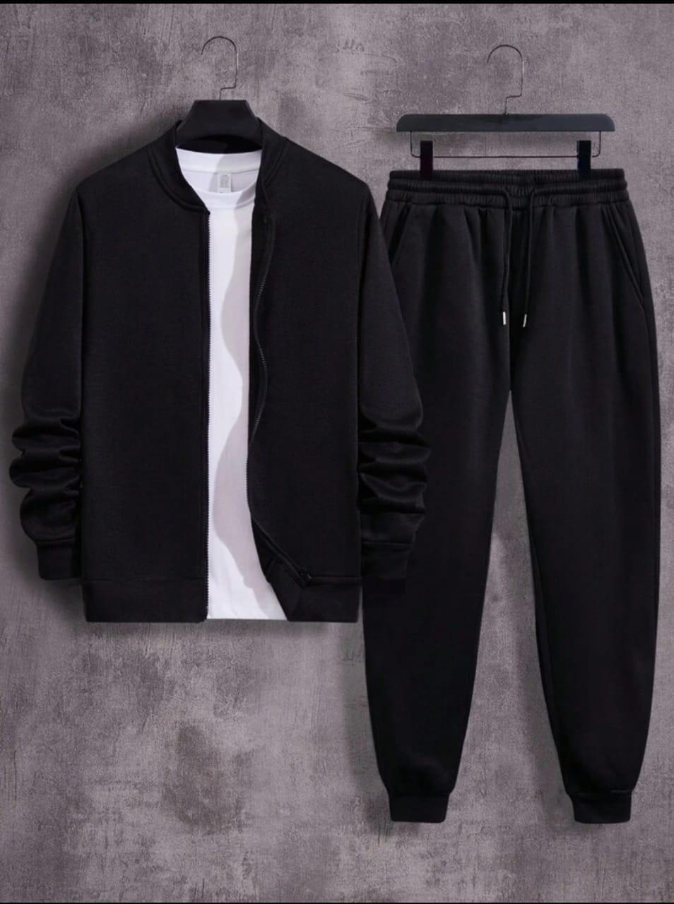 Men’s conftable Fleece plan zipper track suit