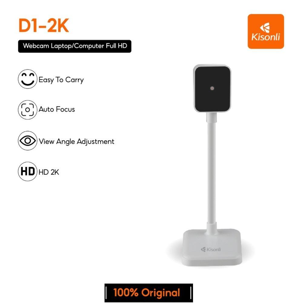 Kisonli D1 2K HD USB Webcam for Laptop/PC – Full HD Web Camera with Mic