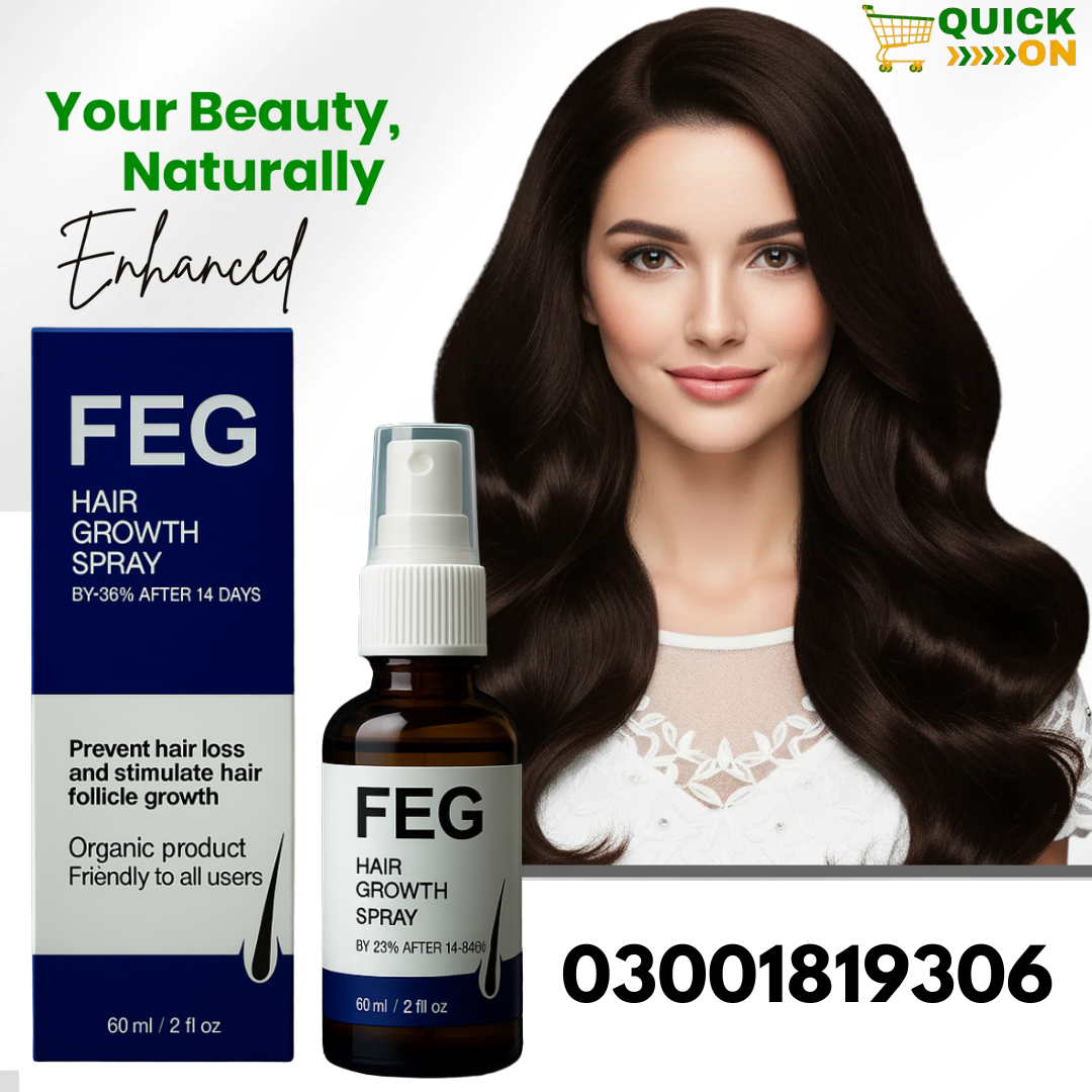FEG Plus Hair Growth Spray in Pakistan – Say Goodbye to Hair Fall Naturally – 03001819306