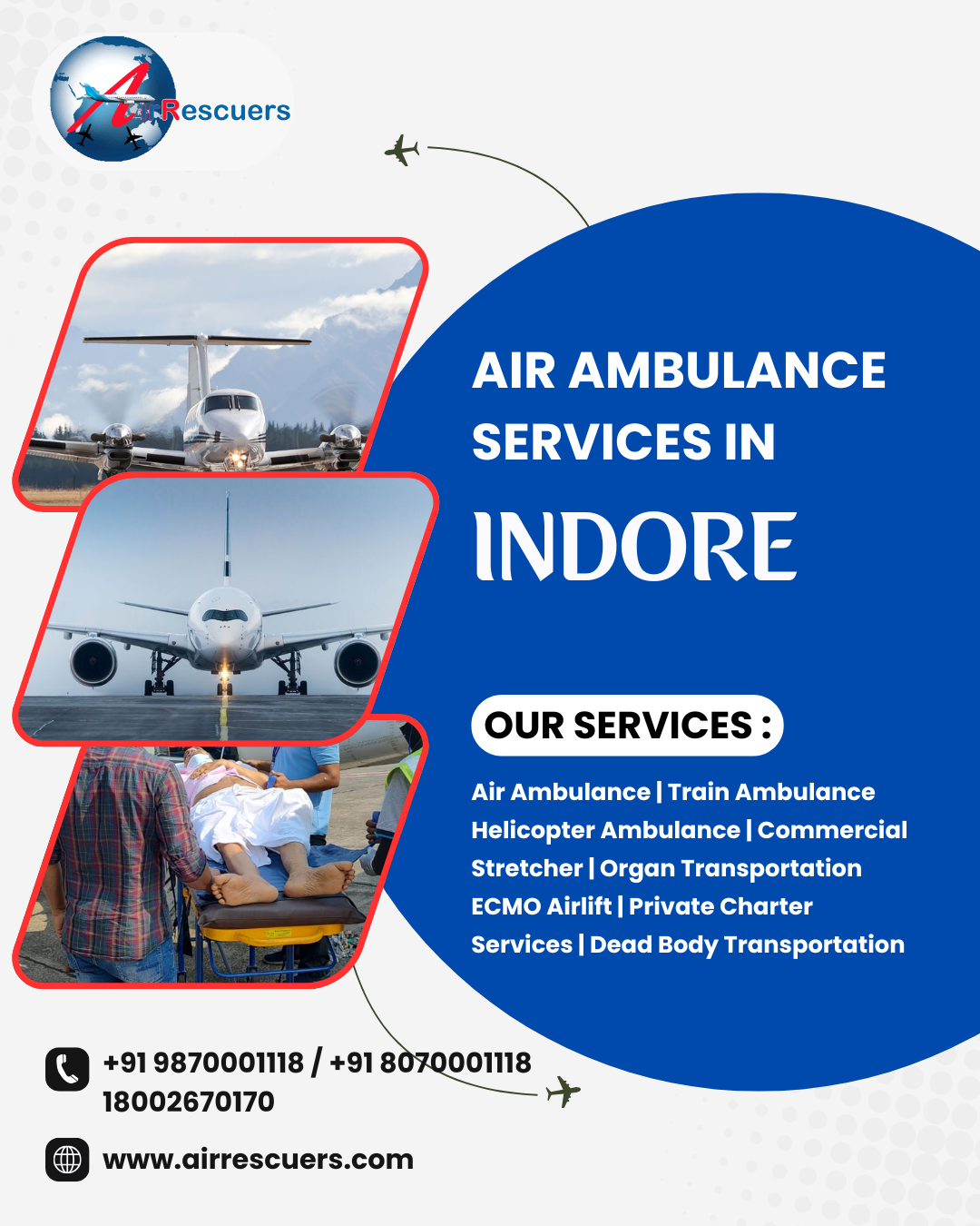 Indore’s Trusted Air Ambulance – Saving Lives 24/7!