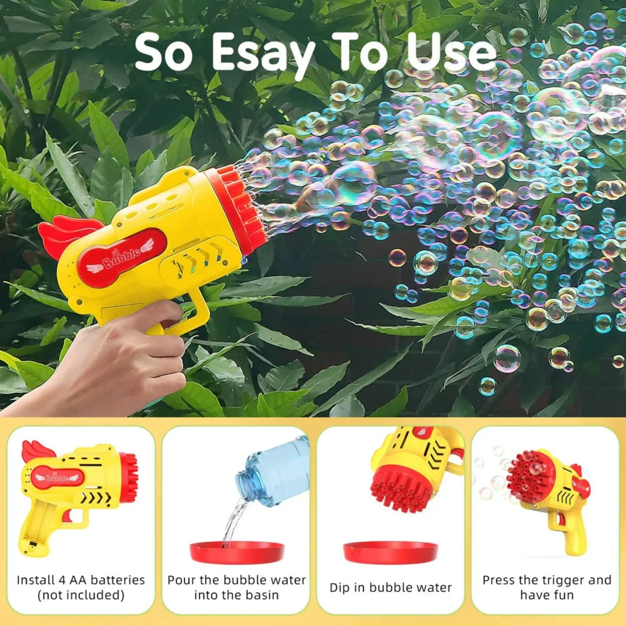 Bubble Guns Toys 29 Holes Electric Bubbles Machine