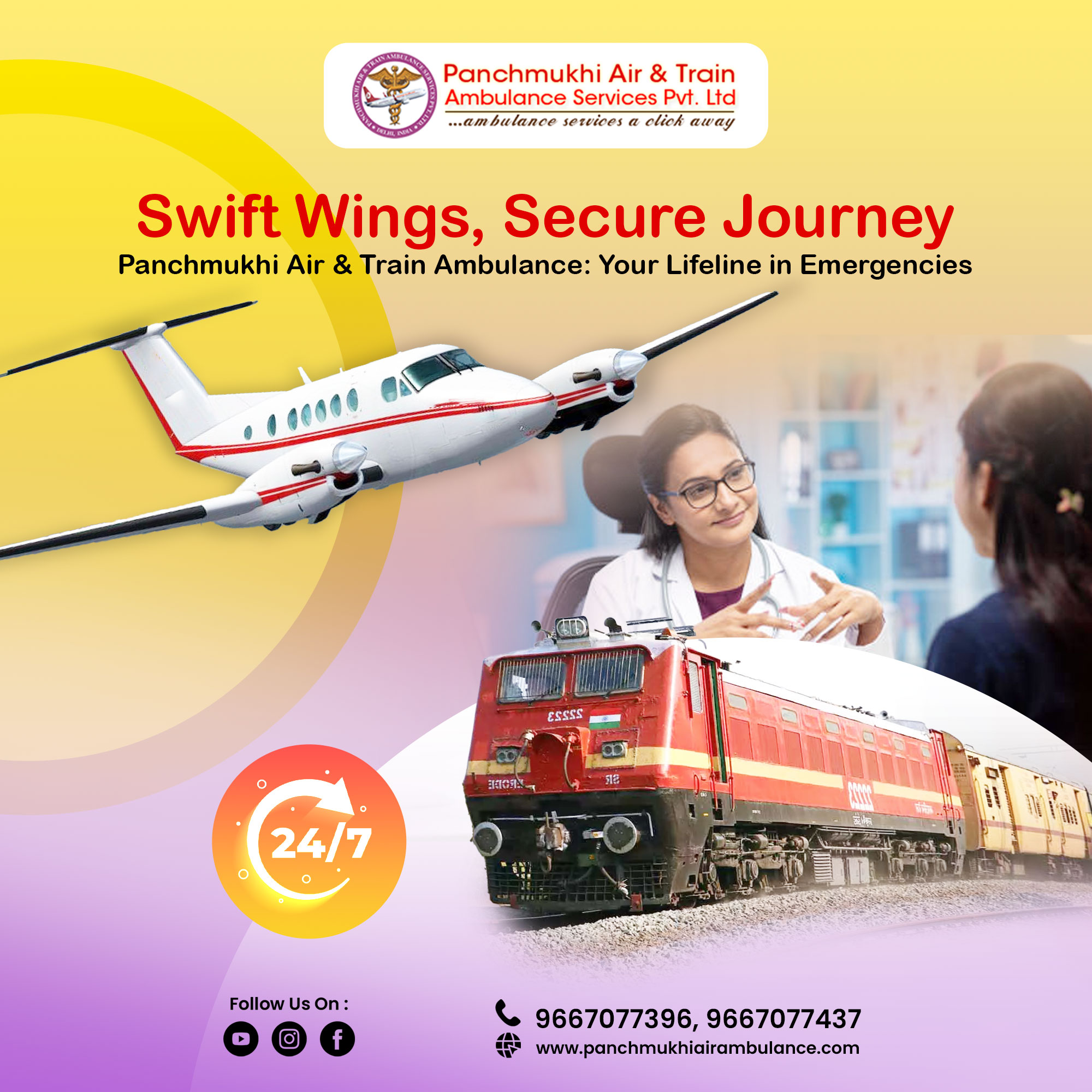 Shift an Emergency Patient by Panchmukhi Air Ambulance Raipur