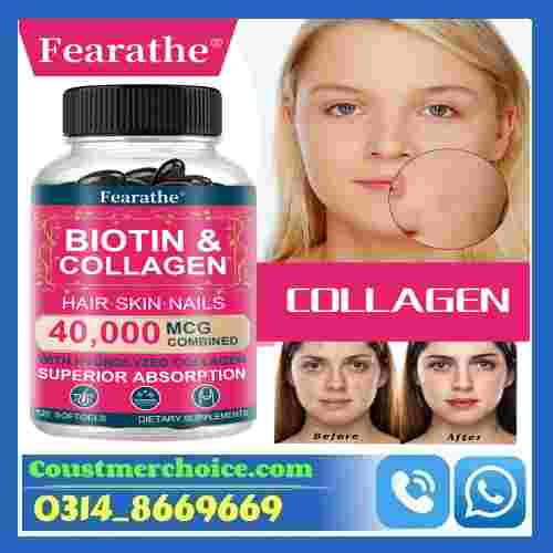 Collagen & Biotin 40000mcg Capsules in Pakistan/03148669669