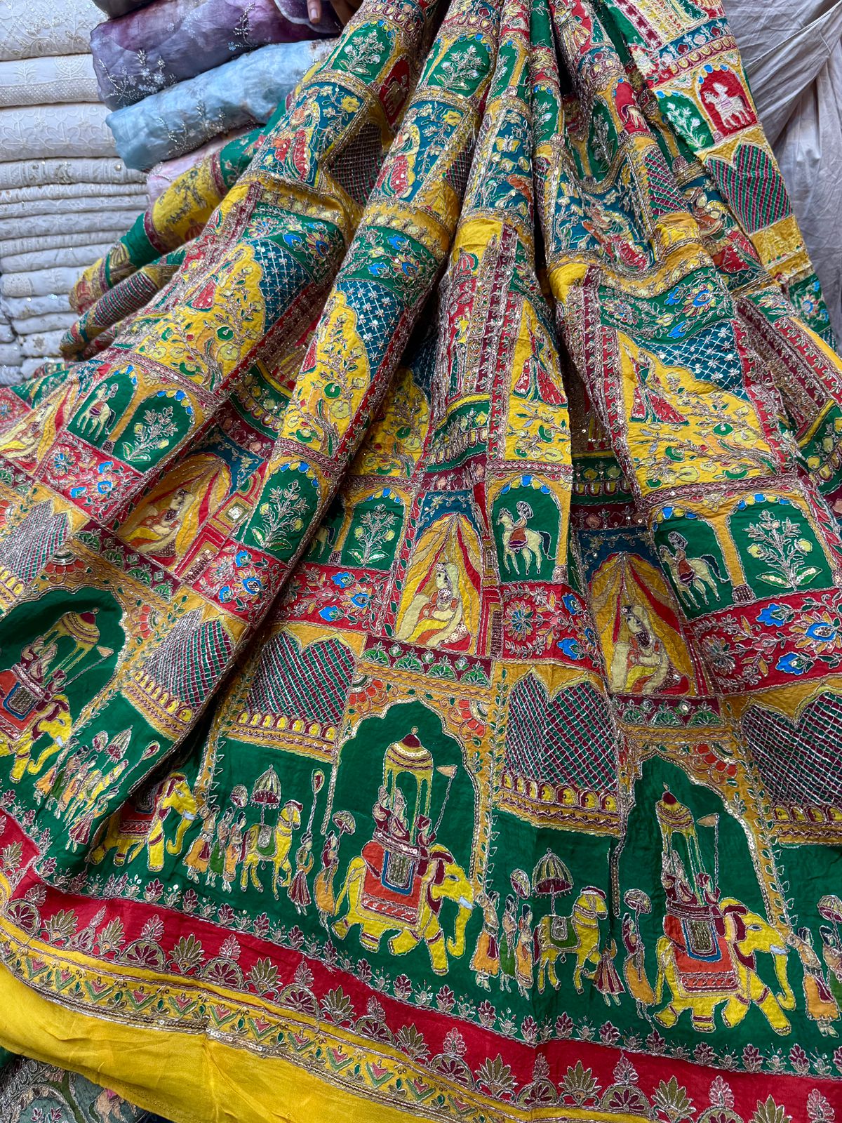 *Original Indian Armani craip silk Dori & sitara work