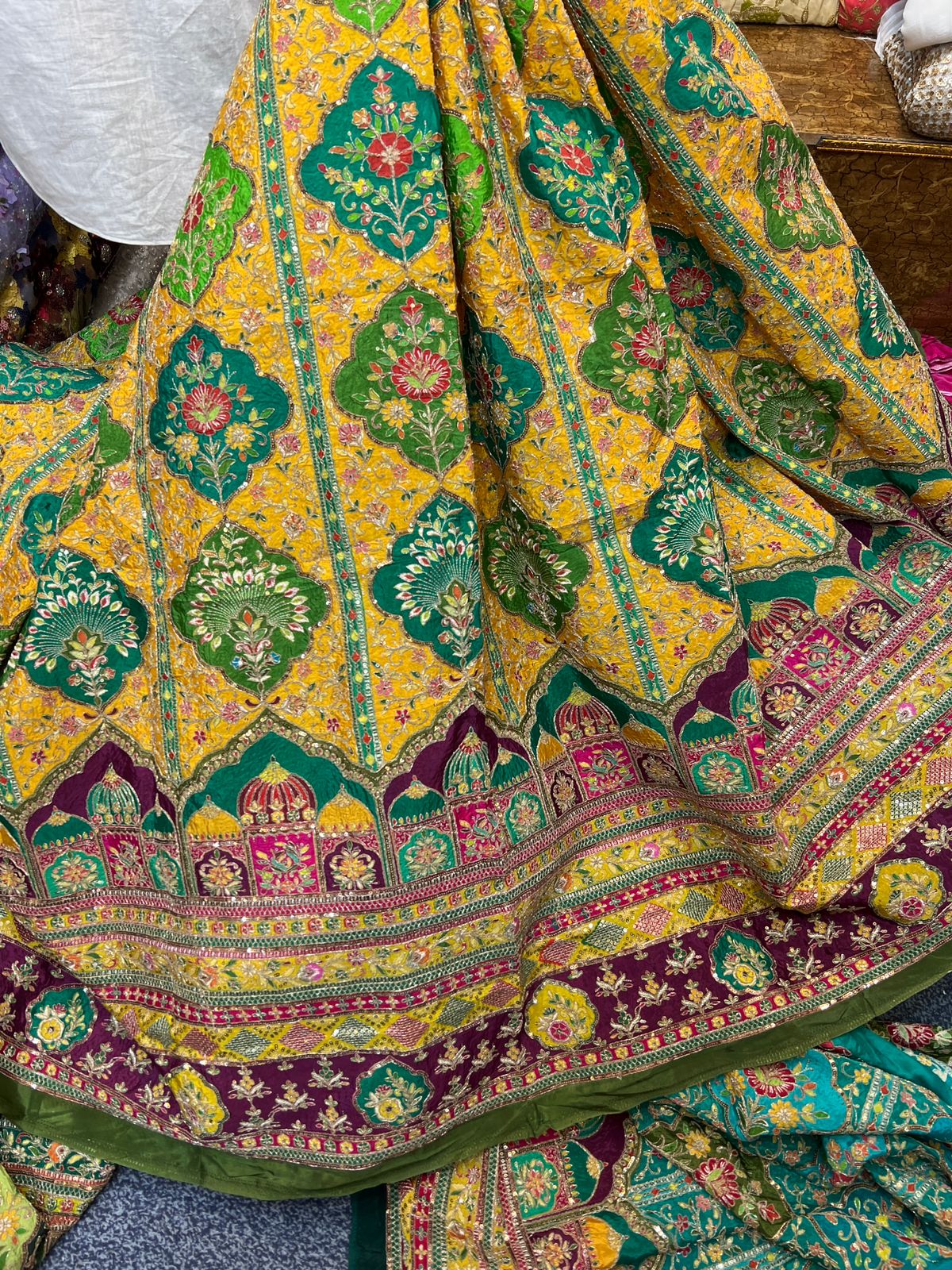 *Original Indian Armani craip silk Dori & sitara work