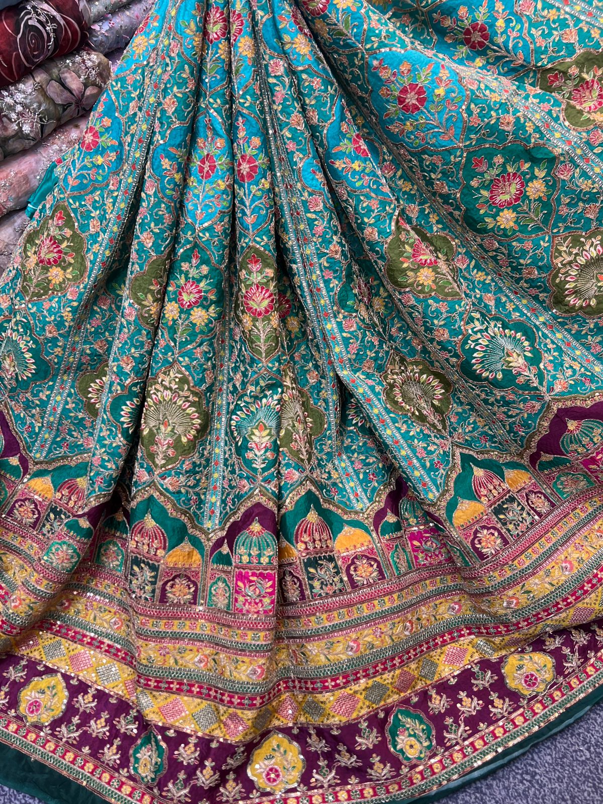 *Original Indian Armani craip silk Dori & sitara work