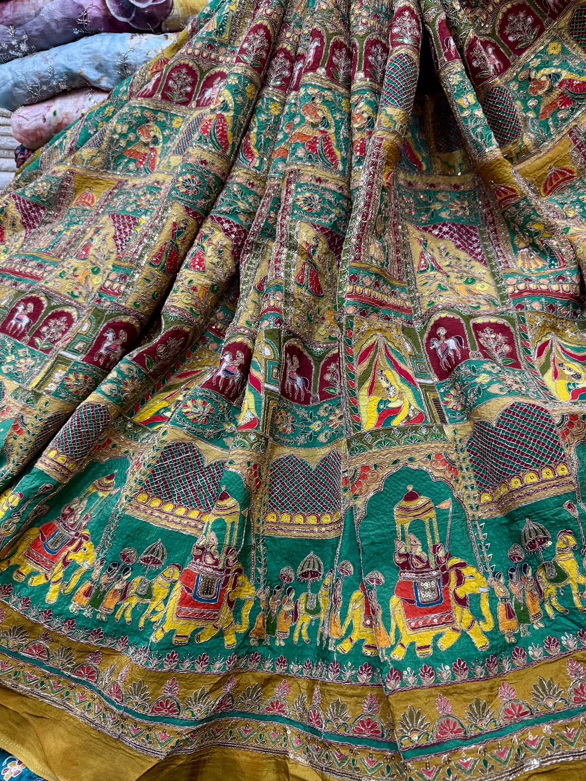 *Original Indian Armani craip silk Dori & sitara work