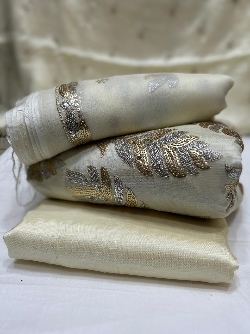 Rawsilk heavy katori embroidery front 1.5 yard