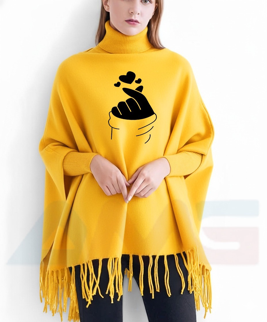 Winter collection Printed poncho for women