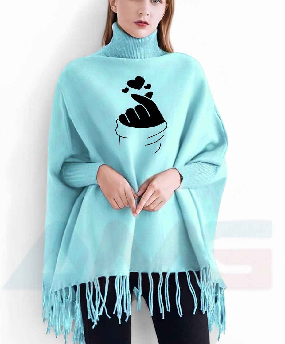 Winter collection Printed poncho for women