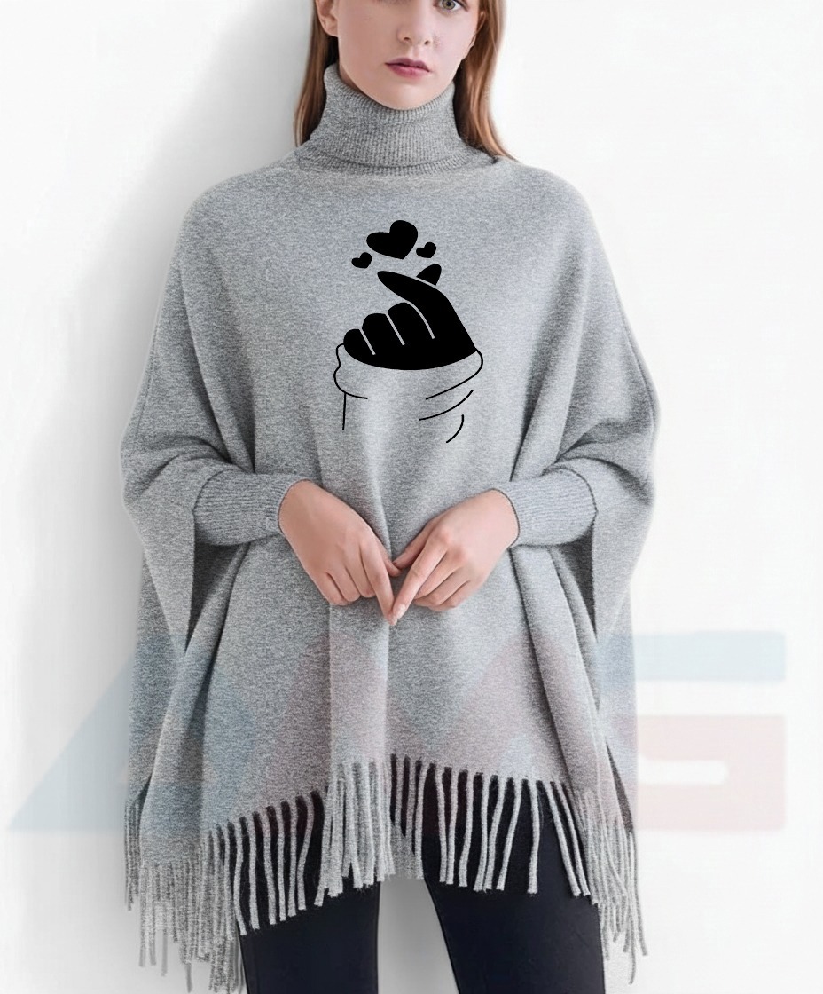 Winter collection Printed poncho for women
